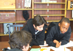 Sixth-graders in the Writers' Room
