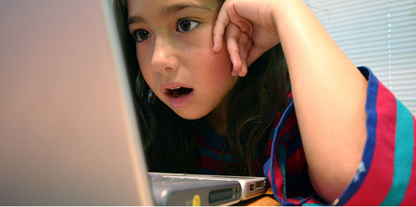 Kid in front of a computer