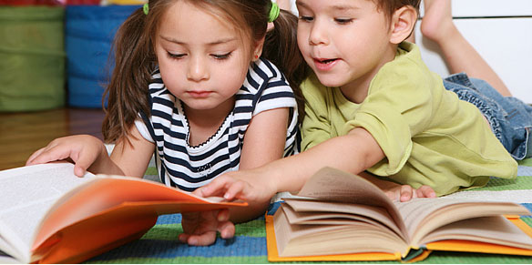 Kids reading books too much for them
